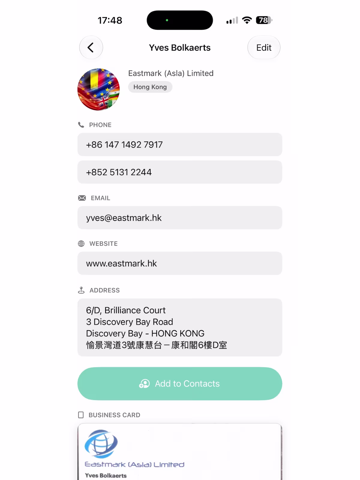EastmarkHK NameCard
